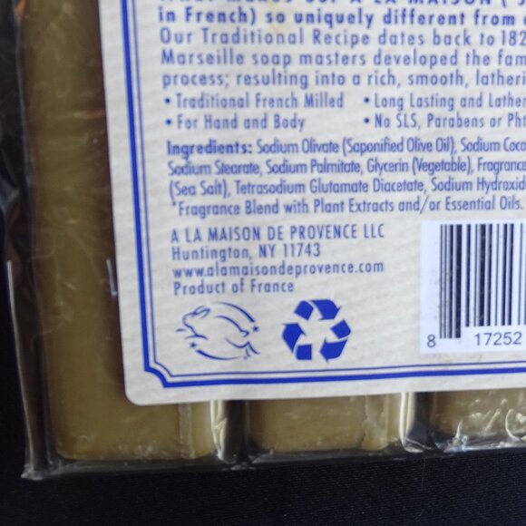 A La Maison Lavender Rosemary Olive Oil Soap 4 Bar Pkg. Imported - Picture 5 of 5